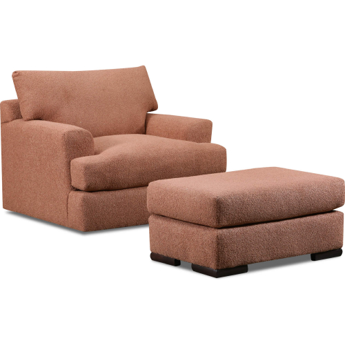 Emerson Accent Chair & Ottoman in Copper Chenille Fabric